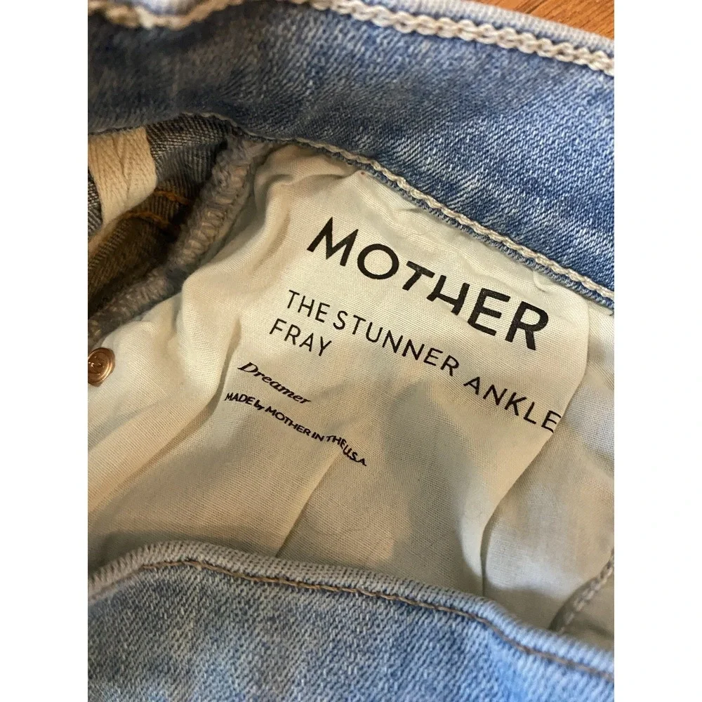 Mother Jeans The Stunner Ankle Fray Light Denim Dreamer Sz 30 Excellent Conditio